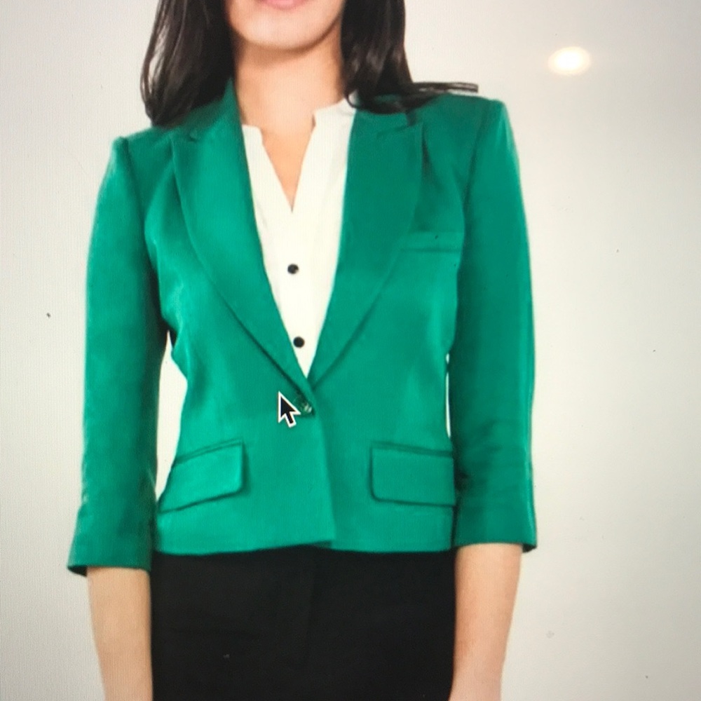 BCBG MaxAzria | Natalia Cropped Green Blazer